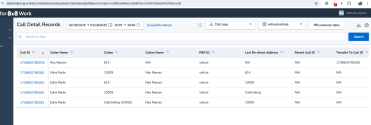 Call Detail Records report limitation  - Users with full access to Call Legs view the entire journey: 4 legs from Record 1 and one leg from Record 2 